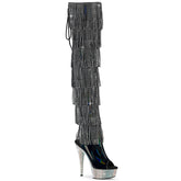 Pleaser Bejeweled 3017Hg Rsf Black Holo Platform Shoes